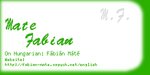 mate fabian business card